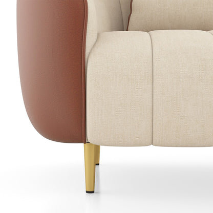 Modern Channel Tufted Accent Chair with Curved Quilted Arms - Shivora Crafts
